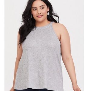 Silver high neck tank top Torrid